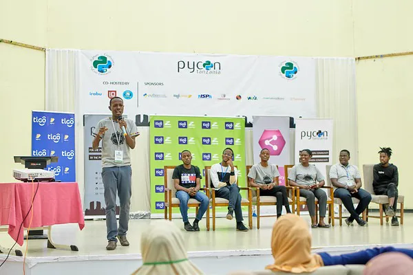 A PyData Tanzania panel on stage
